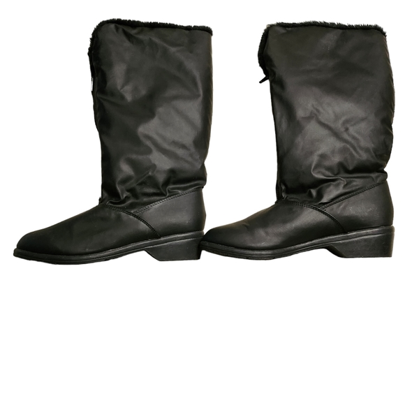 Trotters Women's Black Winter Fur Lined Zip Calf Boots Size 8 - Picture 3 of 8